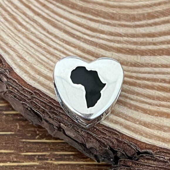 Pandora South Africa Map Heart Charm Bead Pendant I Love South Africa Charm - Picture 1 of 3